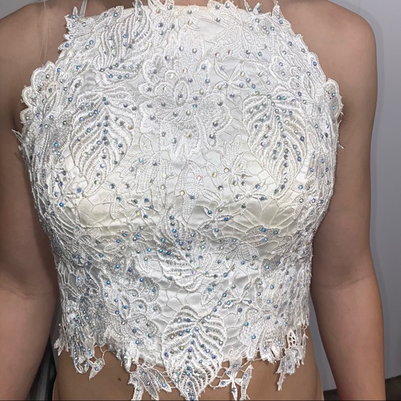 Dave & Johnny Formal 2-Piece Red & White Dress Sz 7/8 - Picture 5 of 16